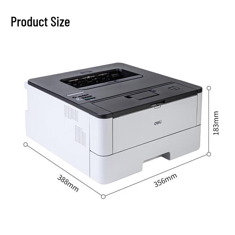 Deli P3400DN A4 Black and White Laser Printer CN plug (adapter included)