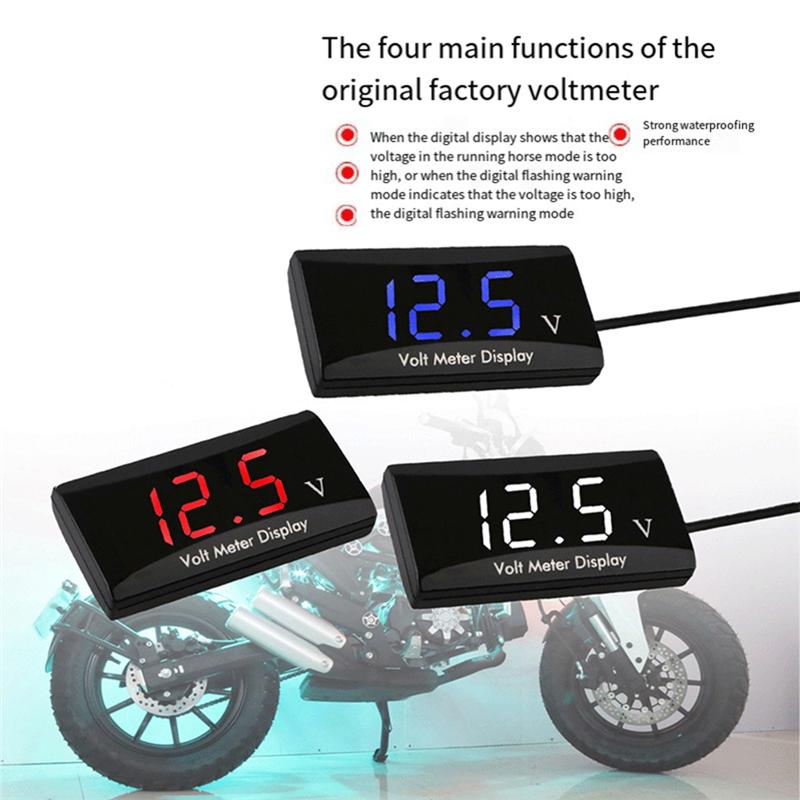 L10A 12V Battery Voltmeter Display Digital Voltmeter LED Indicator Universal For Car Motorcycle Voltage Meter