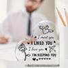 2D Flat I Love You Acrylic Heart-shaped Desktop Decoration Plaque, Home Decor Plaque Hanging Wall Art Decorative Garden Decoration for Room Door Signs