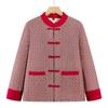Chinese Style Velvet Cotton Jacket for Middle-Aged and Elderly Women - Retro Autumn/Winter Warm Outerwear