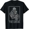 Tarot Card Shirt The Lovers Skeleton Goth Halloween Witch T-Shirt