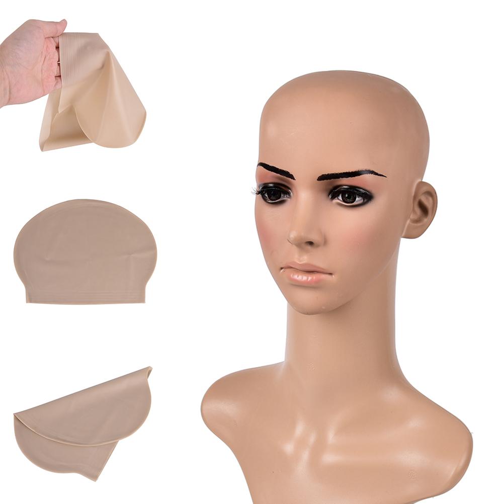 1 Stück Falsche Latex Glatze Perückenkappe Realistische Hautfarbe Unisex Skinhead Kostüm Scherz Party Requisite