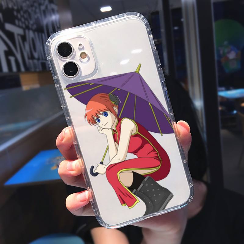 Kagura Gintama Anime lustige Telefon Fall Transparent weiche Für iphone 12 11 13 7 8 6 s plus x xs xr pro max mini