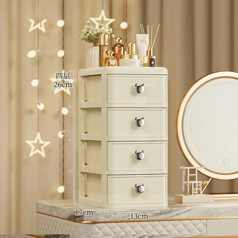 

Cartoon Multi-Layer Desktop Organizer Tabletop Storage Box with Dustproof Drawer for Office Desk Stationery Cosmetic Storage