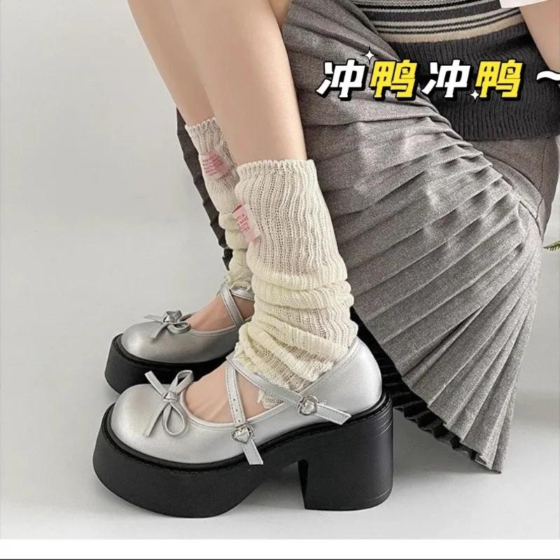 Fashion 2024 New Women's Heeled Single Shoes Mid-Heel Mary Jane Fashionable Outerwear Round Toe Slotted Buckle Women's Shoes Zapatos