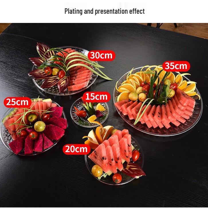 Prato de Frutas Acrílico Transparente - Grande e Pequeno, Prato Plástico Criativo para Casa, Bar ou KTV.