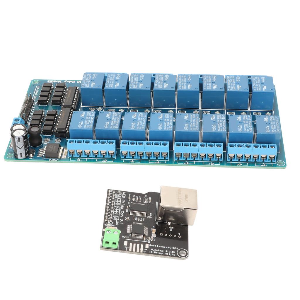 16-kanals relémodul 5V Ethernet-kontroller Nettverk Webserver 16-kanals relémodul RJ45
