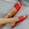 Fashion Single Slide Sandals Solid Color Women Slippers Summer Outdoor Sandy Beach Open Toe Flat Shoes