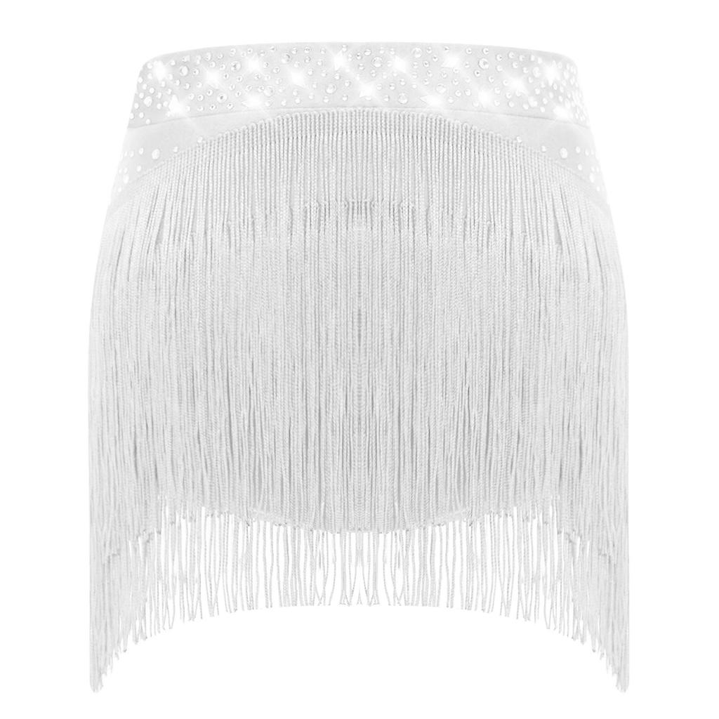 Dívčí třpytivé flitrované taneční šortky Elastický pas Design s třásněmi Integrované bezpečnostní šortky Pohodlné tréninkové oblečení