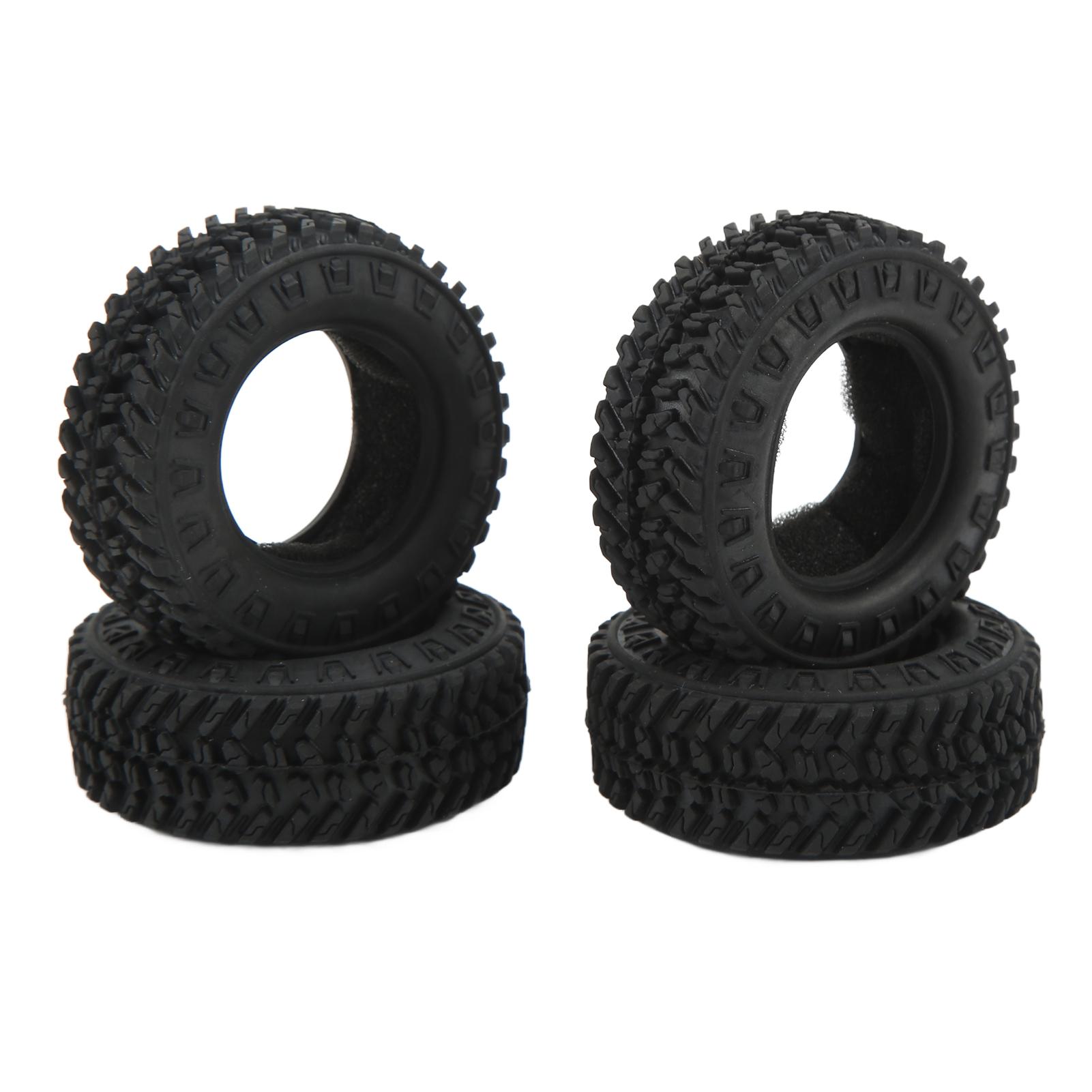 

4PCS 1.25in RC Crawler Mud Tires Rubber RC Car Wheel Tires Set for FMS FCX24 for Axial SCX24 124