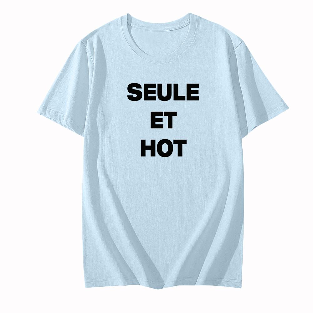 

Iliona T-Shirt Seule Et Hot Graphic Printing T-shirts Cotton Comfortable O-neck Clothing Short Sleeve Casual Unisex Camisetas XXL світло-синій колір