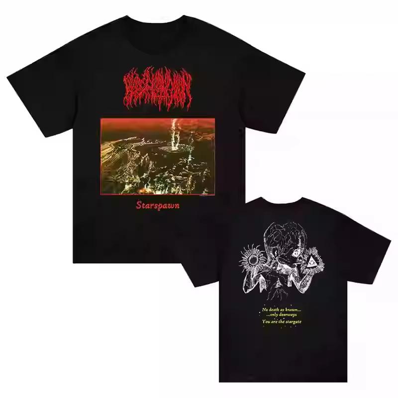 2025 Sommar Ny Y2K Topp T-shirt BLOOD INCANTATION Band Dark Metal Wind Rock Amerikansk Lös Herr- och Dam Stor Storlek T-shirt