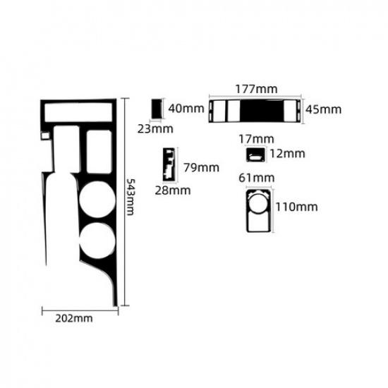 6Pcs Glossy Piano Black Gear Shift Kit Cover Trim For Lexus RC300/350/200T