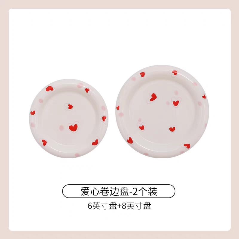 Instagram Blogger's Plate Hand Drawn Butterfly Bow White Dudu Plate Dessert Jewelry Storage Ceramic Plate Coffee Shop Dish