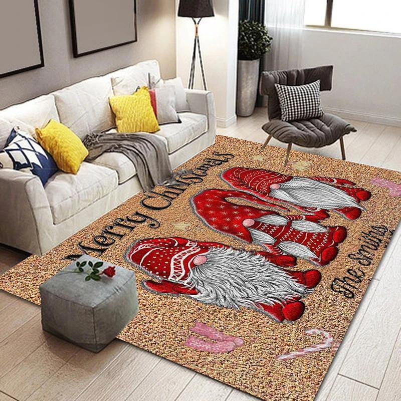 C-Christmas dwarf print carpet yoga mat bedroom decoration carpet living room bathroom decoration floor mat birthday gift