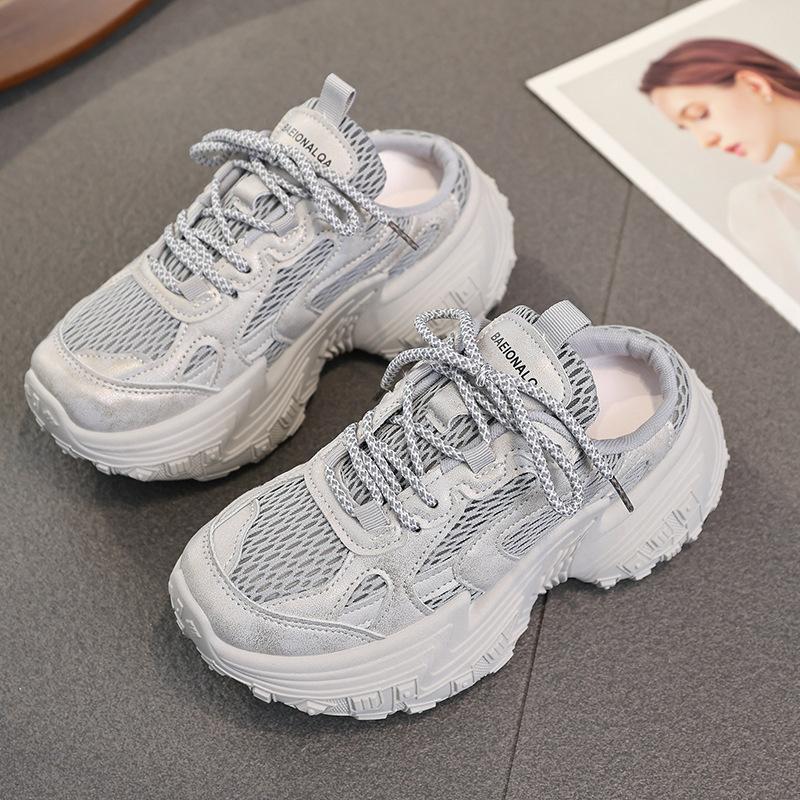 Old Dirty Durian Platform Women's 2025 New Casual Versatile Mesh Heightening Sneakers