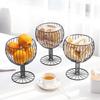 Decorative Fruit Basket, Wine Glass Shaped, Black A, Steel, 6.9x5.3x9 inches