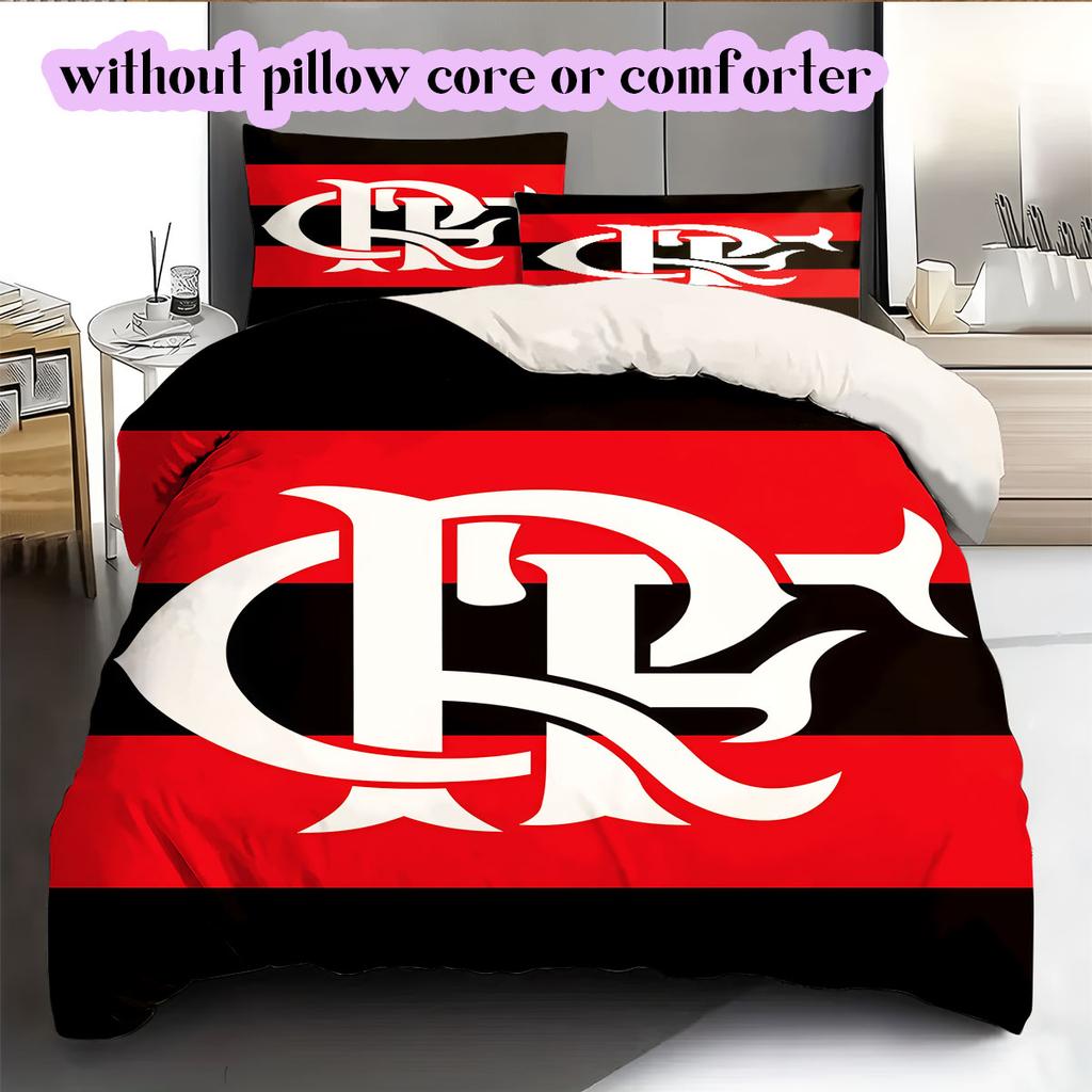 Flamengo Football Soccer Pattern Bedding,Quilt Set Quilt Cover Pillowcase Home Birthday Gift (1*duvet Cover+2*pillowcase,without Core)