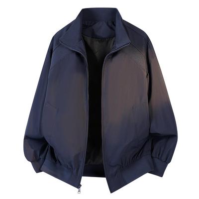 Trendy Men's High-Quality American Casual Jacket, 2026 Spring/Autumn Stand Collar Solid Color Versatile Outerwear