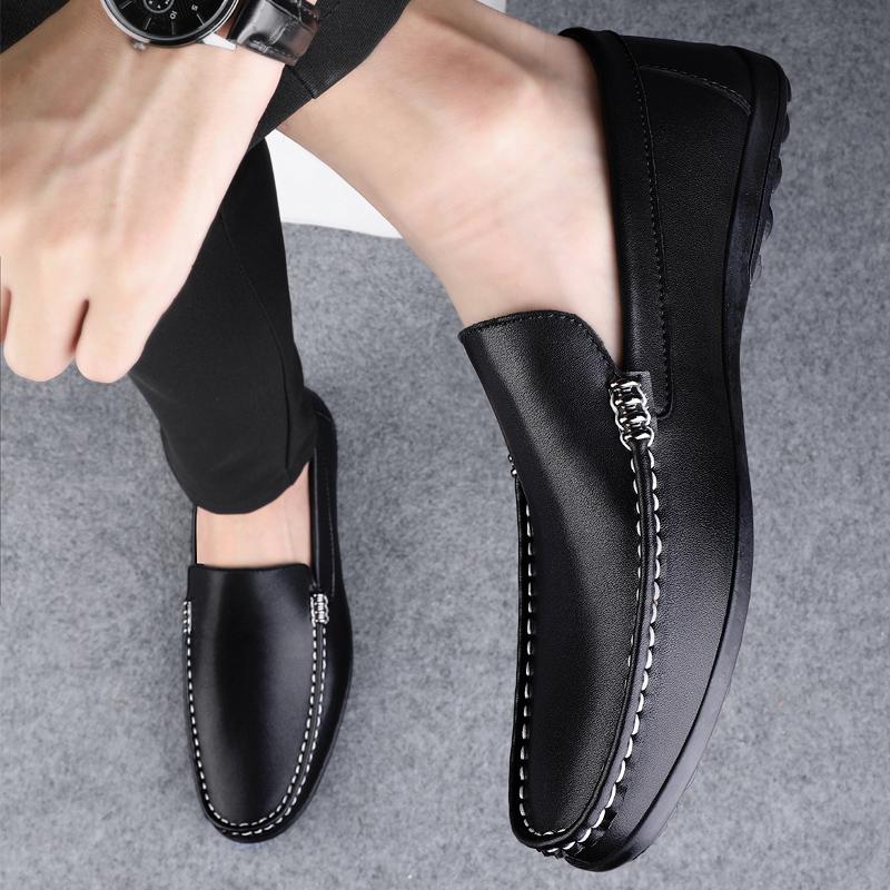 

Мужские мокасины, обувь для вождения, удобная повседневная обувь без шнуровки на плоской подошве, летняя уличная обувь больших размеров, нескользящая широкая обувь