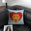 R-Ryan Kakaoo Cute Cushion Cover Natural Linen Organic Fabric Double-Sided Printing Sofa Home Decor Gift Pillow Case