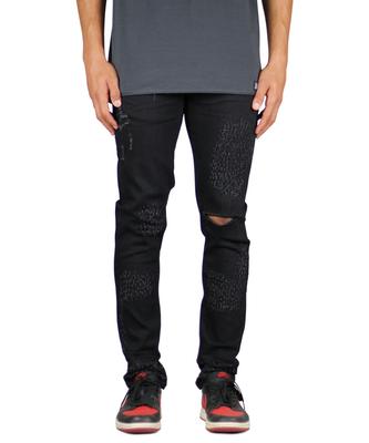 Haipeodenim Jet Black Slit Jeans