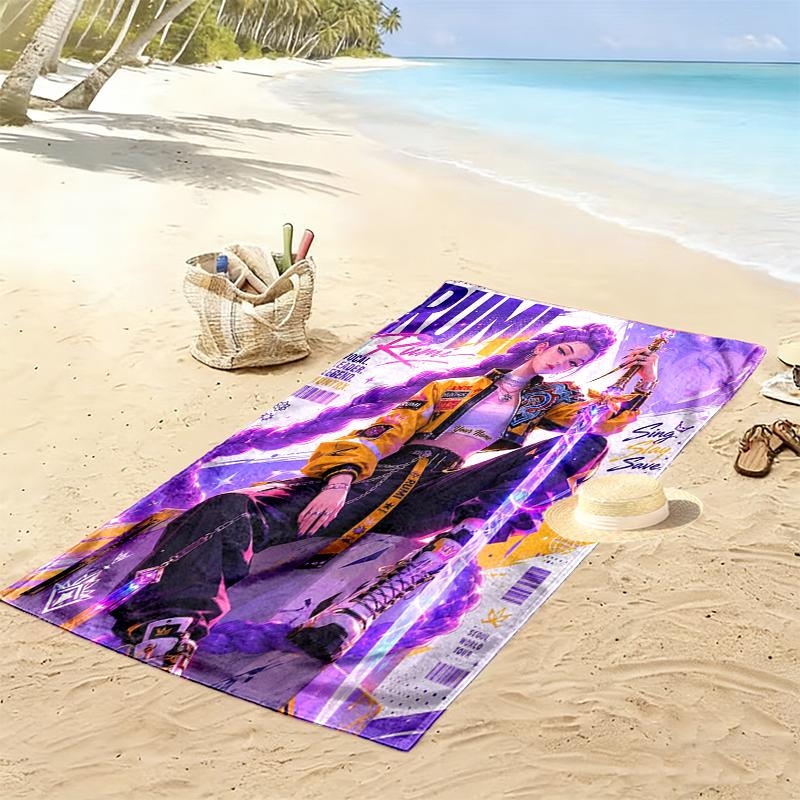 Custom NameR&B Music Star Beach Towel Soft Microfiber Summer Towel Quick Dry Absorbent Towel for Beach Swimming Pool Travel