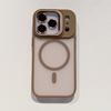 Luxury Matte Magsafe Magnetic With Lens Film Bracket Phone Case For iPhone 11 12 13 14 15 16 17 Air ProMax Hard PC Bumper Cover