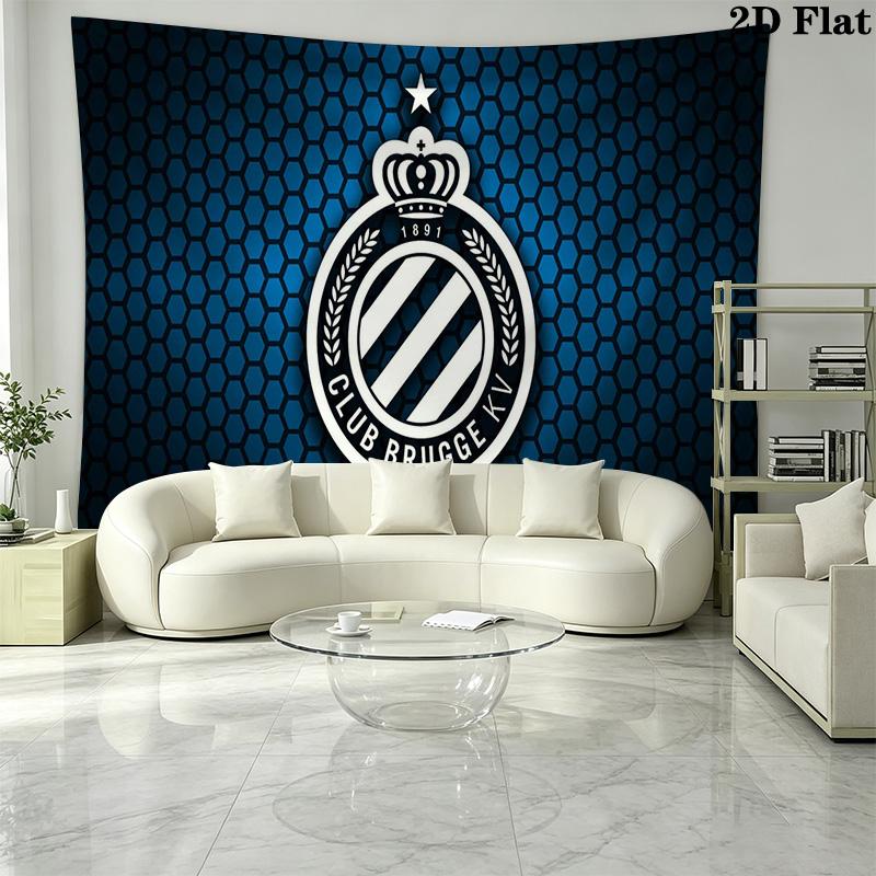 Club Brugge Wall Tapestry Aesthetic Wall Hanging Printed Fabric Blanket Decorative Tapestries for Bedroom Living Room Home Decor