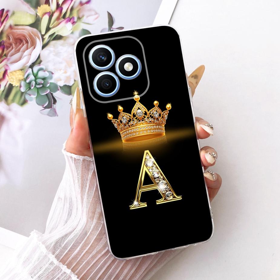 For Honor X8D Case New Fashion Crown Letters Cover 6.77'' Soft Silicone Phone Case For Honor X8d X 8d HonorX8d Back Cover Fundas