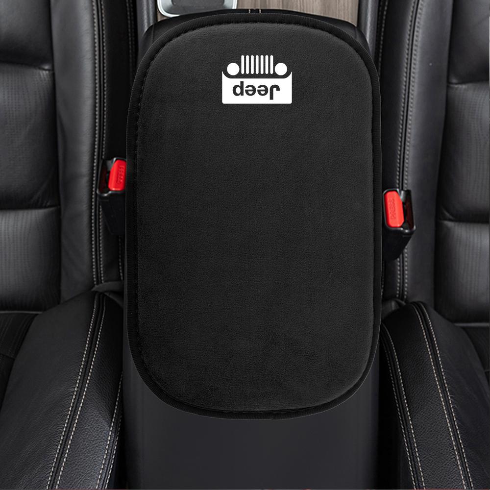 Car Armrest Storage Box Cover Auto Armrest Leather Cushion For Jeep Compass Renegade Wrangler JK Patriot Grand Cherokee Rubicon AKS1