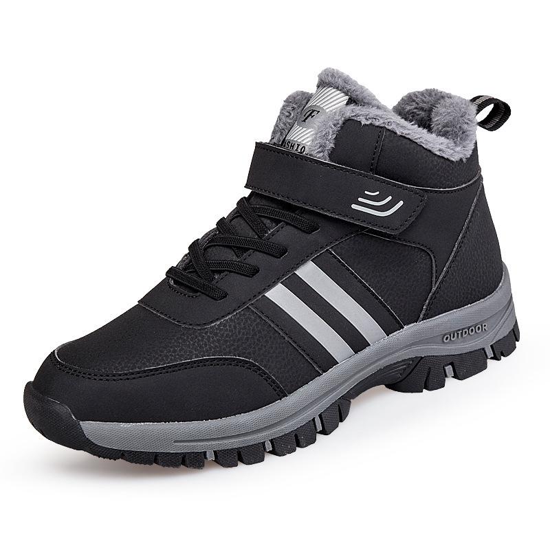 Winter Velvet Outdoor High-top Cotton Shoes Sports Shoes Warm Couple Snow Boots Large Size Round Head Women's Walking Shoes Batch