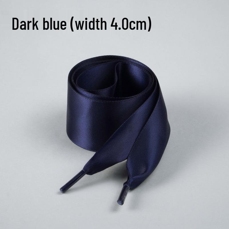 Silk Ballet Style Wide Flat Shoelaces with Bow, Suitable for Wide Holes In White or Black