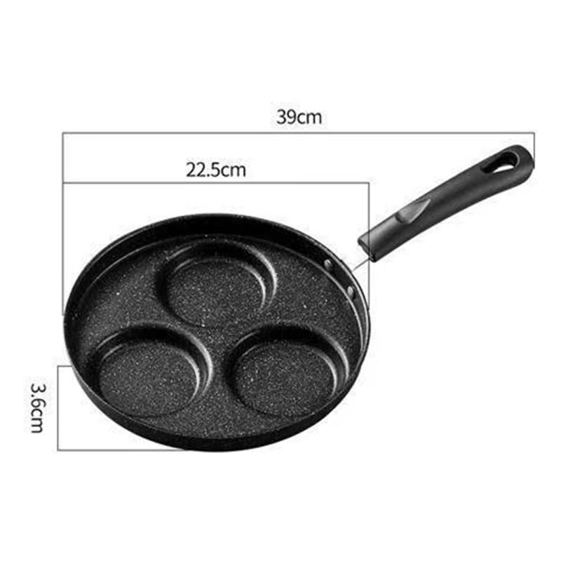 Egg Burger Frying Pan Nonstick Wooden Handle Multifunctional Kitchen Cookware for Pancake Burger Breakfast Universal Stove