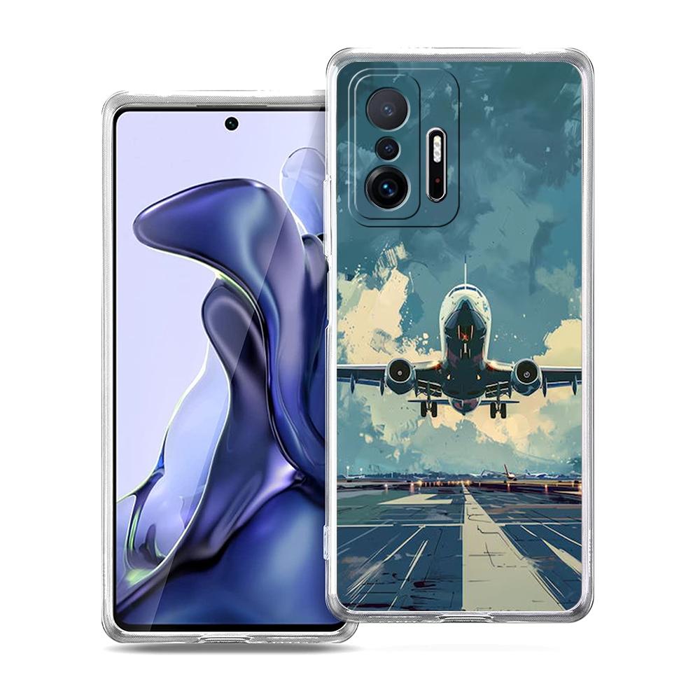 Transparent Phone Case for Xiaomi Mi 14 13 12 11 Ultra 13T Poco X3 NFC F3 F6 Pro Soft TPU Shell Travel-Inspired Airplane Route