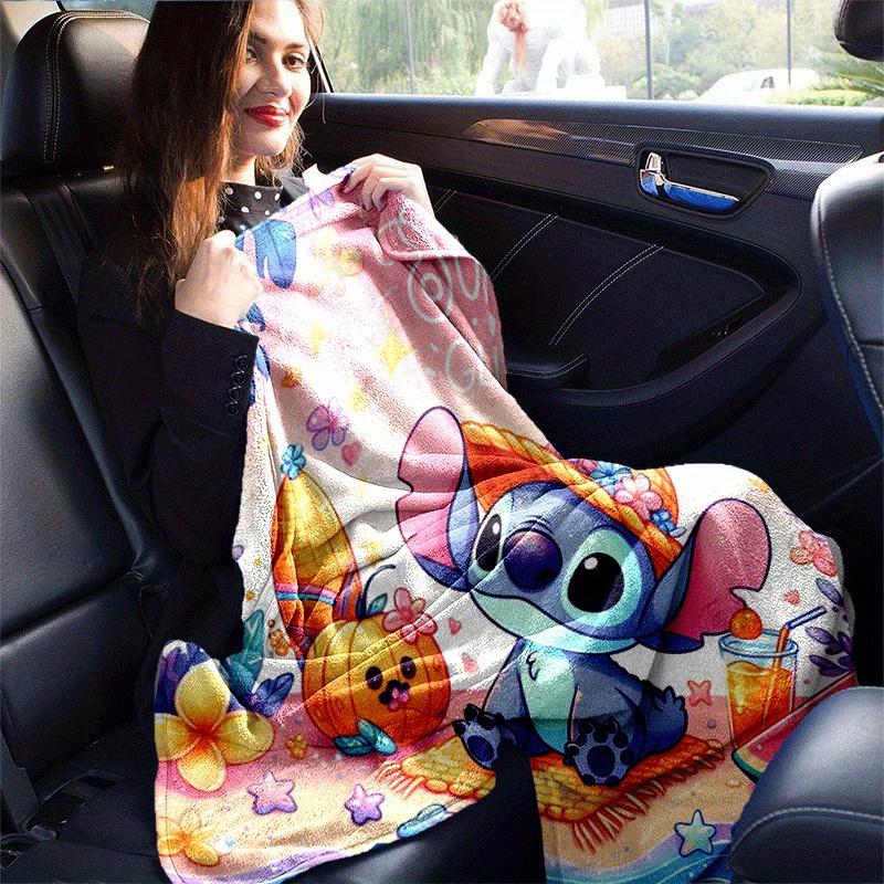1pc Cute Stitch Printing Blanket - Soft, All-Season Throw for Living Room, Bedroom,Personalized Gift with Adorable Cartoon Design