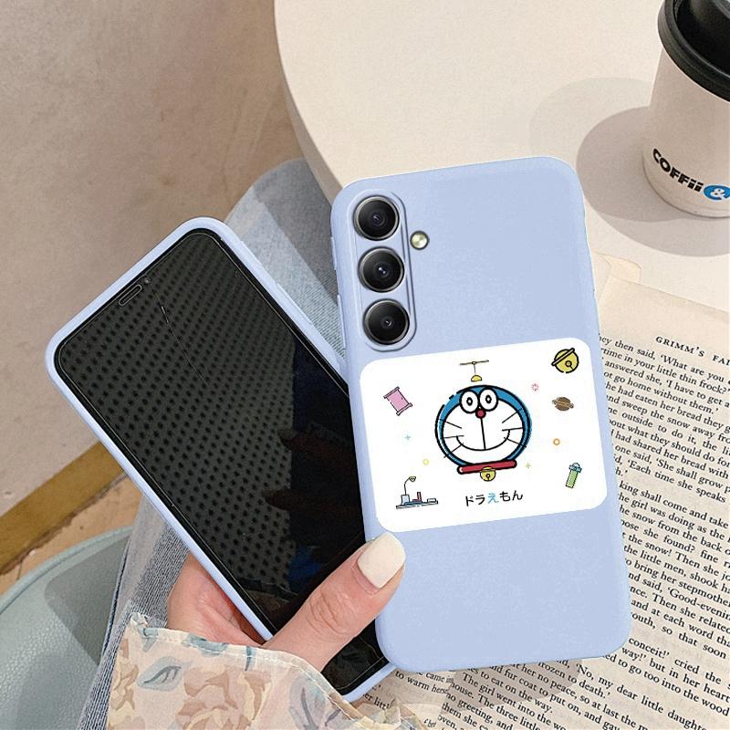 

Мягкий силиконовый чехол с милым рисунком кота для Samsung A55 A35 S24 Xiaomi Redmi Note 13 14C iPhone Huawei Honor Realme Camera Защитный противоударный чехол Samsung Galaxy S9 Plus синий