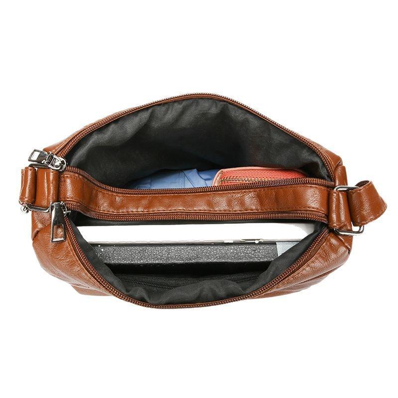 New Fashionable Large-capacity Shoulder Bag, Lightweight and Versatile Pu Soft Leather Messenger Bag, Medium Female Simple Mother Bag