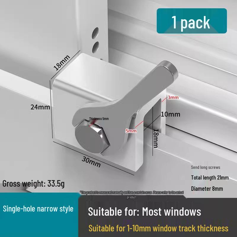 

Aluminum Alloy UPVC Sliding Window & Door Limiter Lock - No Punching, Child Safety Latch