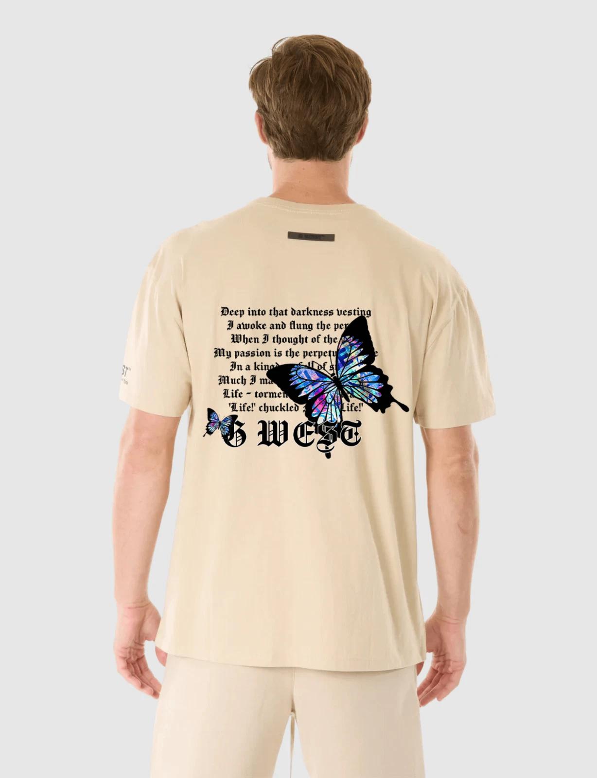 G WEST BUTTERFLY T-SHIRT - OXFORD TAN L