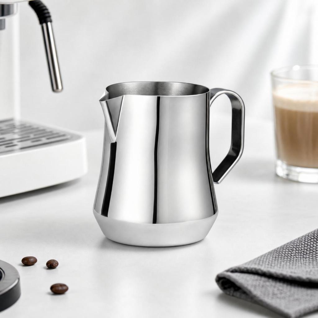Latte Art Steaming Jug with FineTip Spout 350 Ml 304 Stainless Steel Pitcher Easy to Clean