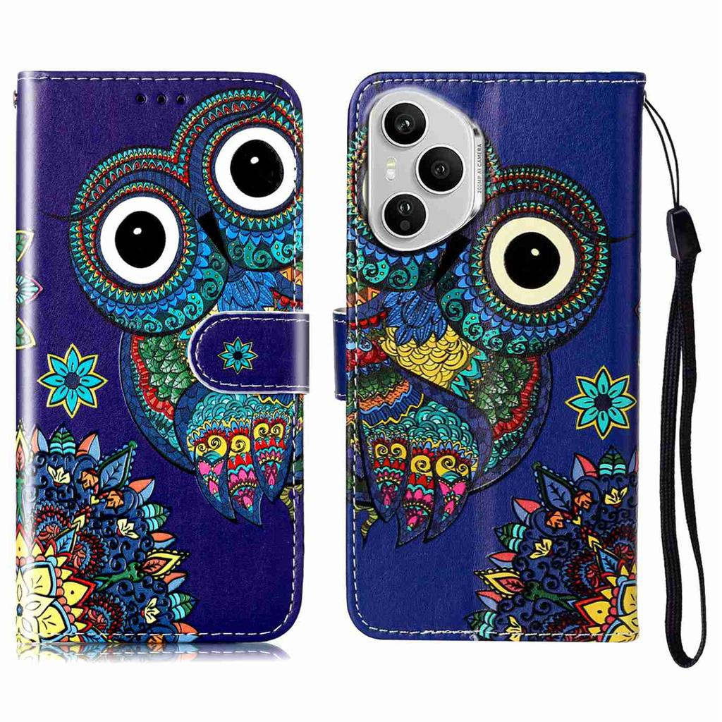Für Honor 400 Pro 5G (Global) Hülle Muster Leder Brieftasche Handyhülle mit Riemen