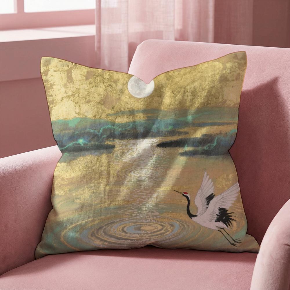 R-Żuraw szary POSZEWKA NA PODUSZKĘ Zwierzę Wielostronna Poszewka na Poduszkę do Domu i Samochodu - Dwustronna, Miękka i Trwała do Codziennego Użytku