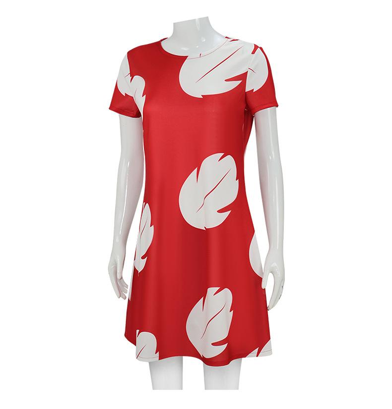 

Anime Lilo Cosplay Costume Pelekai Red Dress Brooch Outfits Halloween Carnival Party Role Play Uniform For Women S 40-45kg бежевый