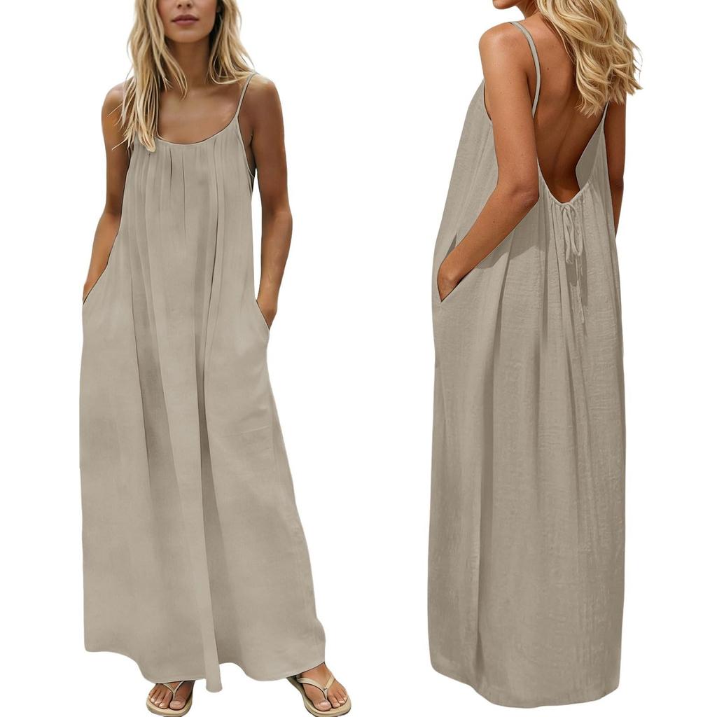 Women's Fashionable Loose-Fit -Color Casual Dress