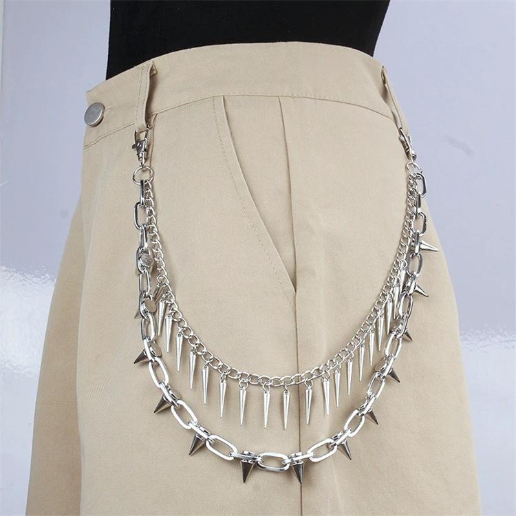 Punk Rock Metal Pants Waist Chain Men Women Key Chain Big Ring Wallet Keychain Jeans Unisex Hip-hop Jewelry Gift