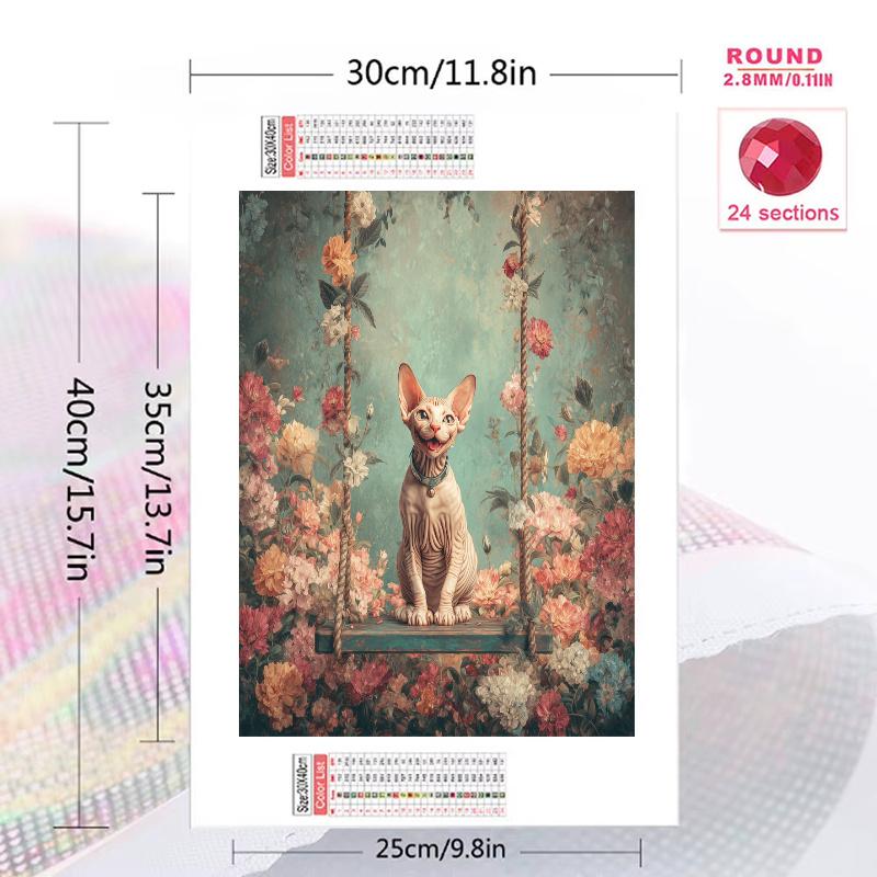 Sphynx cat oil painting Pattern 3pcs 100% Round Full Drill 5D DIY Diamond Painting Embroidery Cross Stitch Rhinestone Décor