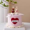 5pcs Cartoon Hug Bear Candle Set Cute Mini Bear and I Love You Funny Birthday Anniversary Candles Party Supplies Cake Decoration