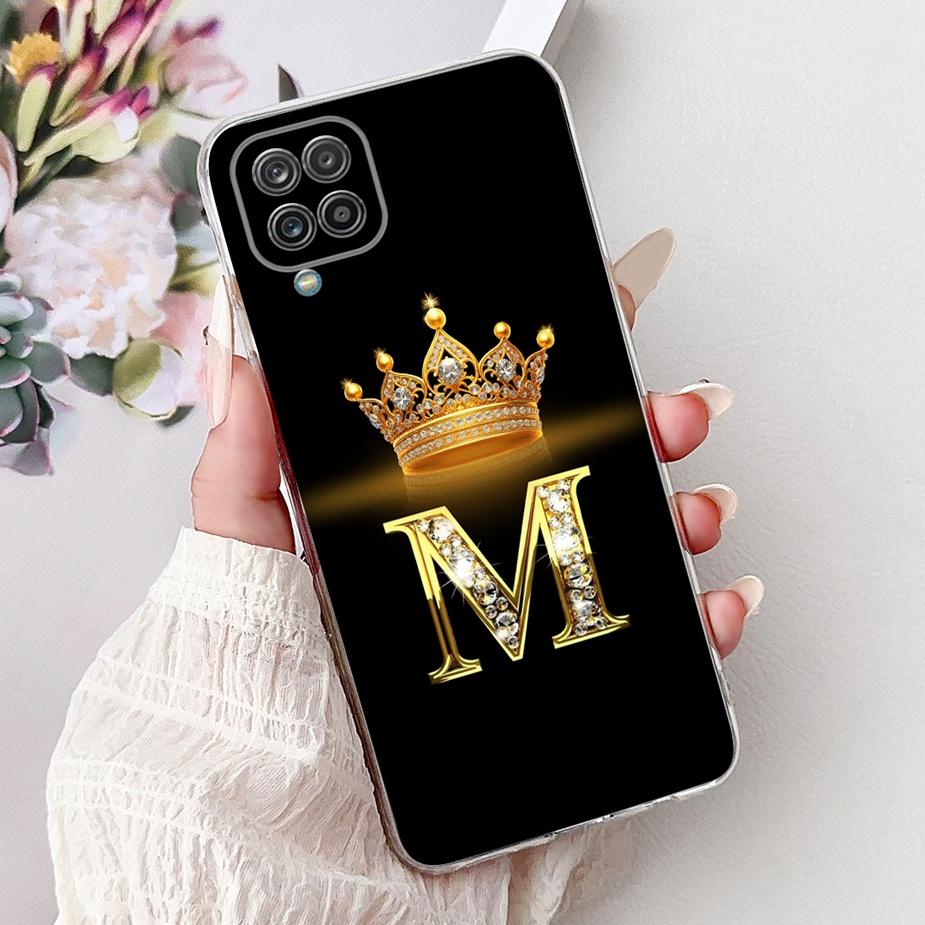 For Samsung Galaxy A12 Case M12 F12 New Crown Letters Cover Soft Silicone Phone Cases For Samsung A12 M 12 Galaxy M12 F12 Bumper