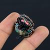 Natural Spiny Oyster Gemstone Handmade Copper Wire Wrap Gift Ring Size 5 V0m72